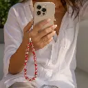 Red and Clear Beaded Phone Charm 3.webp