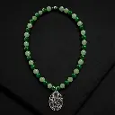 Green Beaded Pendant Choker 1.webp