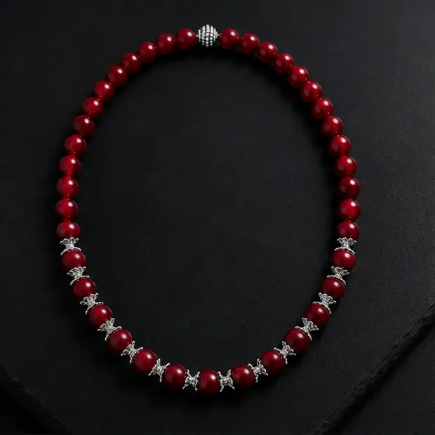 Red Beaded Choker Editorial 1.webp
