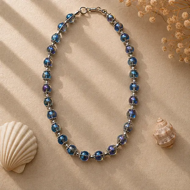 Iridescent Blue Beaded 4.webp