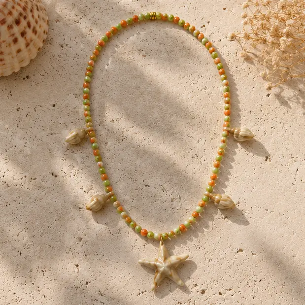 Coastal Shell and Starfish Necklace 3.webp