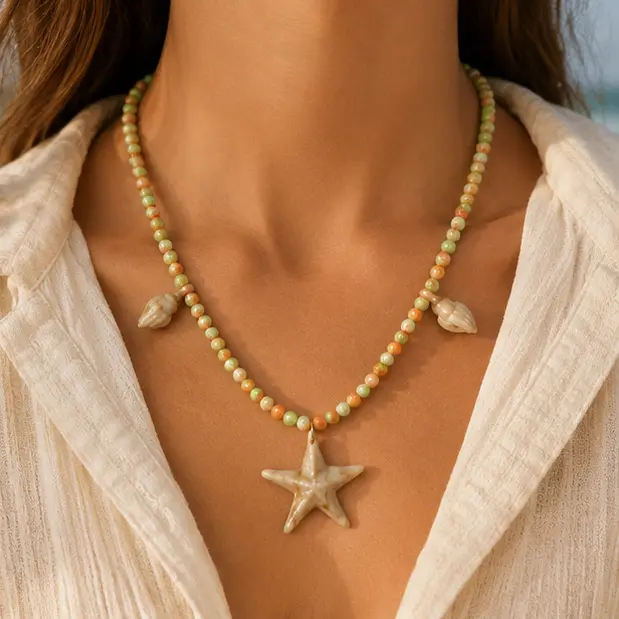 Coastal Shell and Starfish Necklace 2.webp