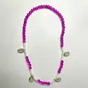 Beachy Magenta Cowrie Shell Necklace 1.webp