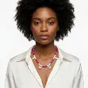 Beachy Magenta Cowrie Shell Necklace 2.webp