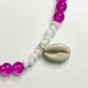 Beachy Magenta Cowrie Shell Necklace 3.webp