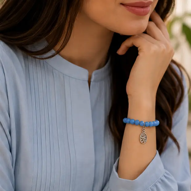 Blue Beaded Bracelet Lifestyle 2.webp