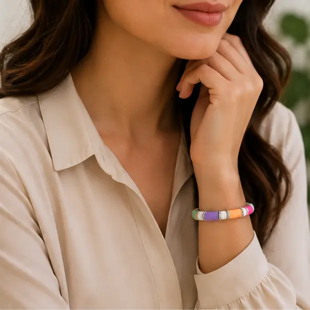Colorful Heishi Bracelet Style 2.webp