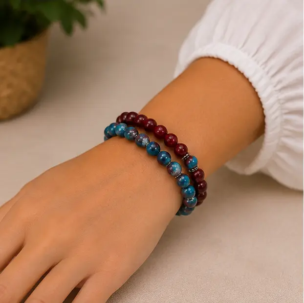 Midnight Cranberry bracelet set 3.webp