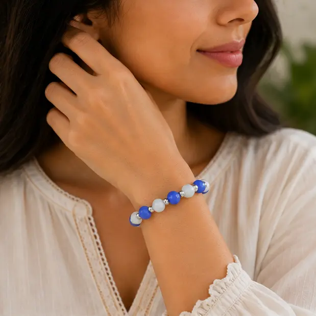 Blue and White Bracelet Lifestyle 2.webp