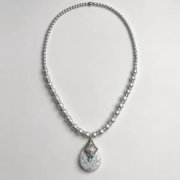 Pearl Teardrops in Turquoise and Red 1.webp