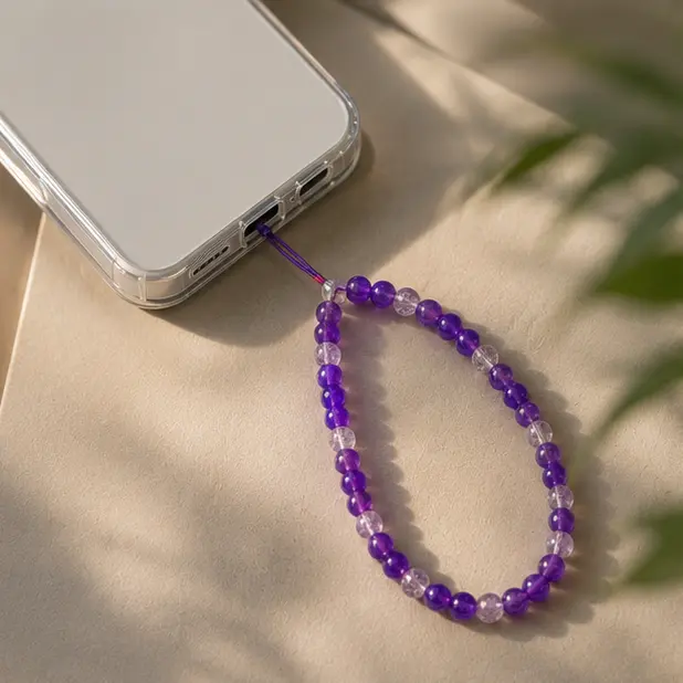 Purple Beaded Phone Charm 3.webp