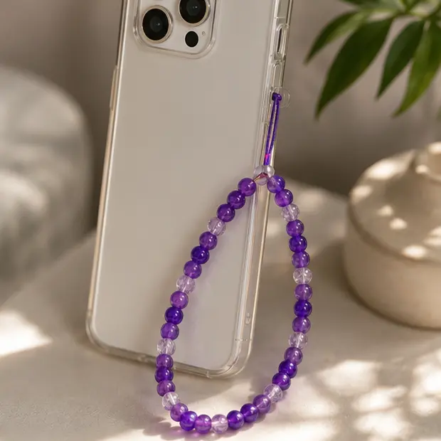 Purple Beaded Phone Charm 2.webp