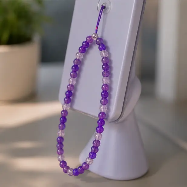Purple Beaded Phone Charm 4.webp