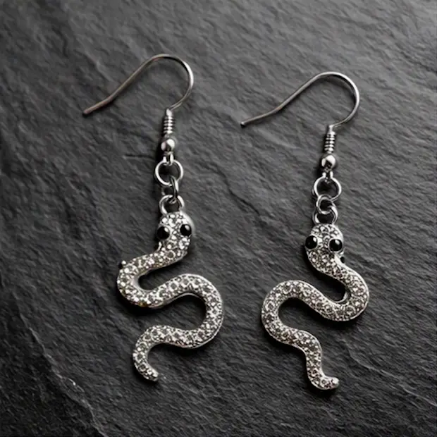 Silver Pave Crystal Snake Dangle 1.webp