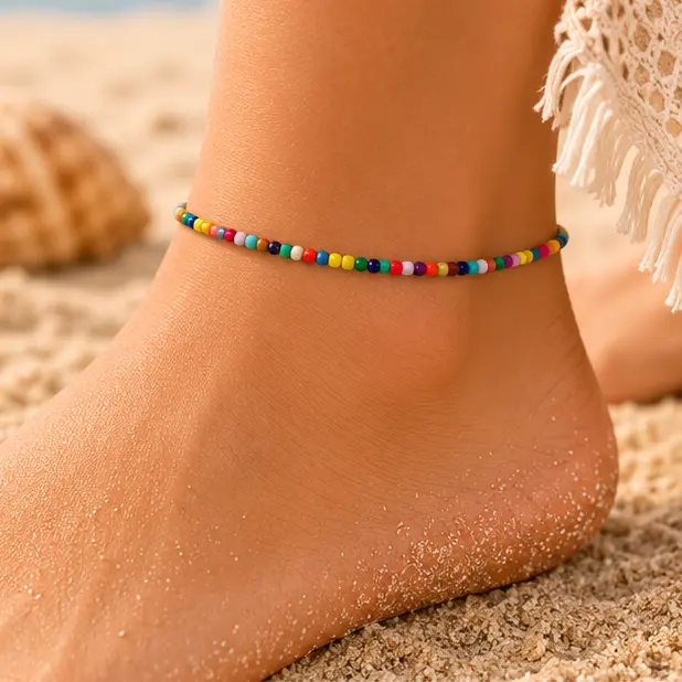 Colorful Beaded Anklet Summer 2.webp