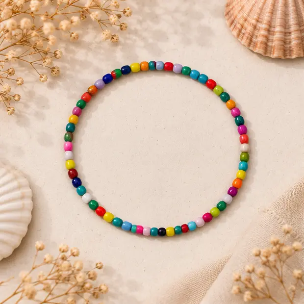 Colorful Beaded Anklet Summer 1.webp