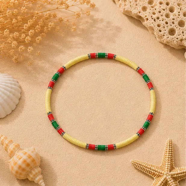 Sandy Beach Beaded Anklet 1.webp