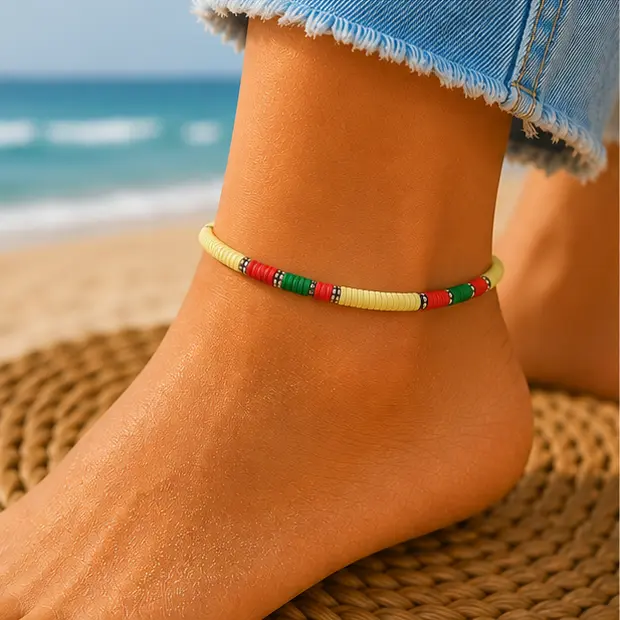 Sandy Beach Beaded Anklet 3.webp