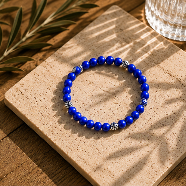 Cobalt Mosaic Beaded Stretch