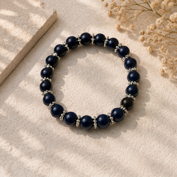 Midnight Navy Beaded Stretch