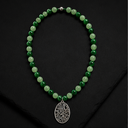 Green Beaded Pendant Choker