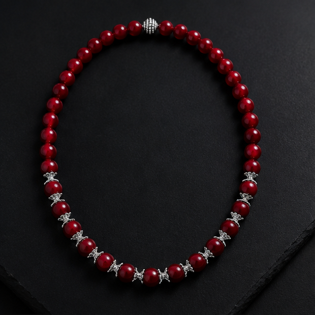Red Beaded Choker Editorial