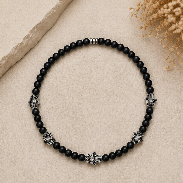 Black Beaded Hamsa